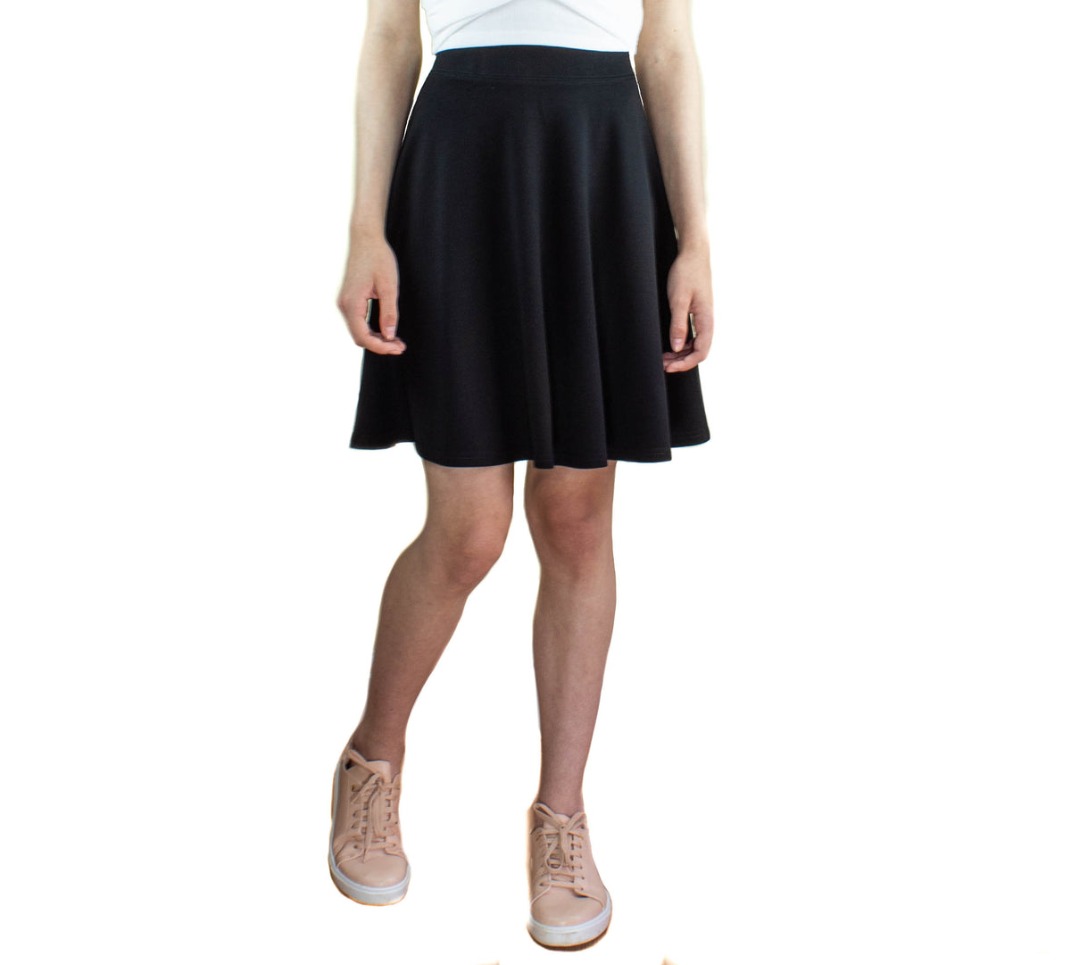 Black jersey skater school skirt discount