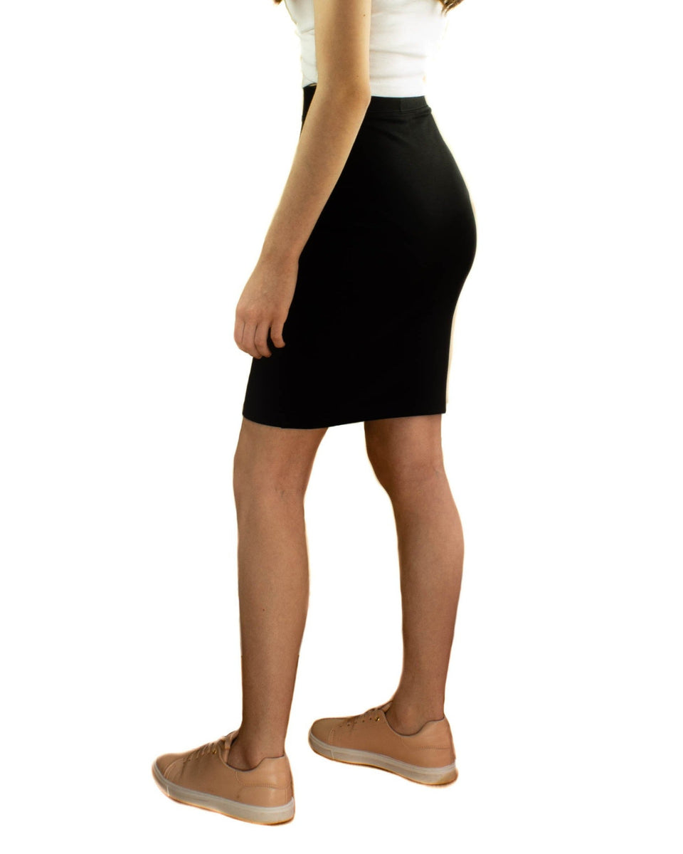 Jupe Droite Longueur Genou Pour Femme - Taille L - Noir - Élastiquée à La Taille - Neuf Jamais Porté