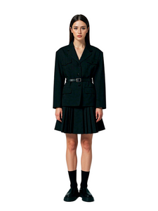 Black Pleated Skirts - Above the Knee Length - Premium Jersey - Kiera