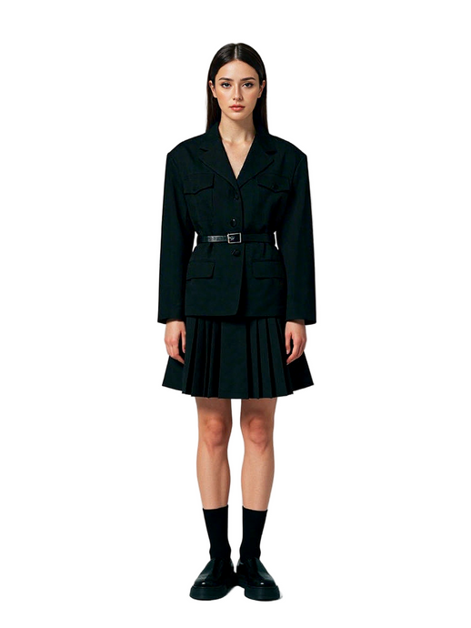 Black Pleated Skirts - Above the Knee Length - Premium Jersey - Kiera