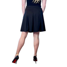 Women's Black Pleated Skirt Knee length Jersey Lachere office work business designer sustainable
