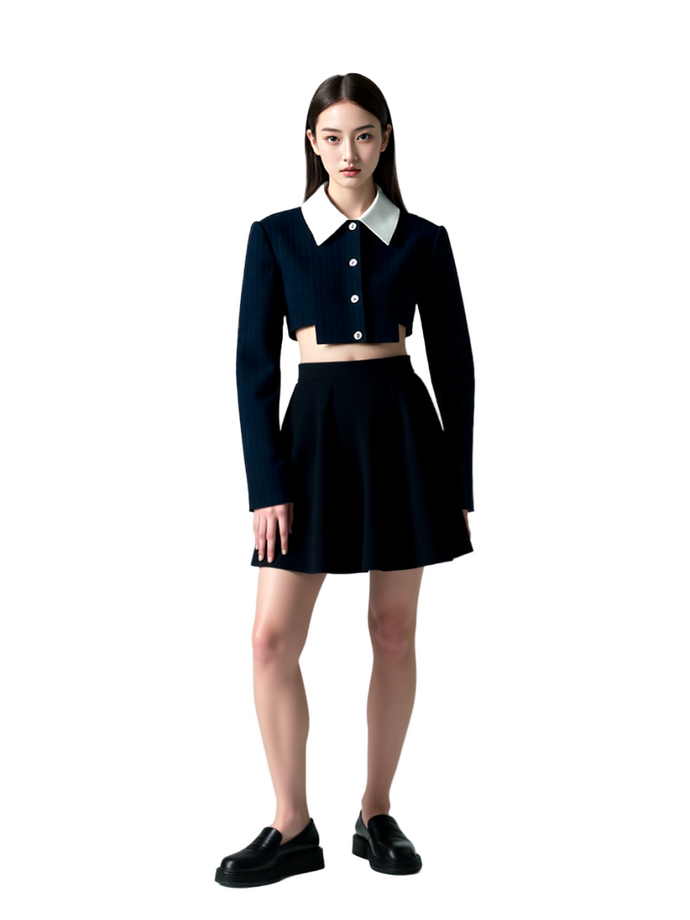 Black Skater Skirt - Short - Premium Jersey