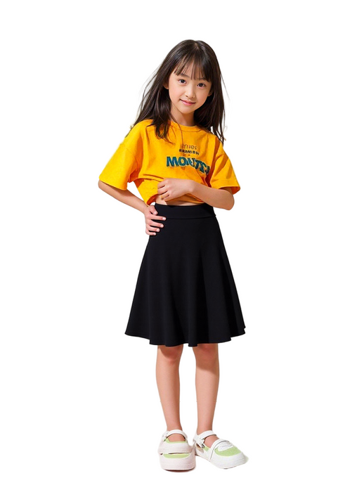 Girls Black Skater Skirt - Knee Length - 6, 7, 8 Years