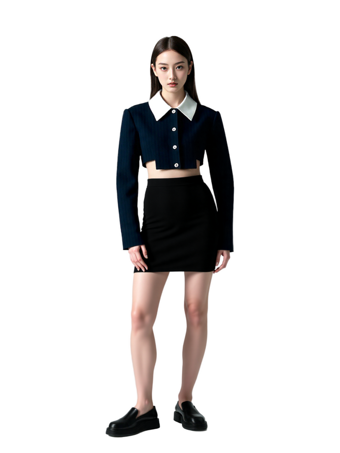 black mini skirt lachere 