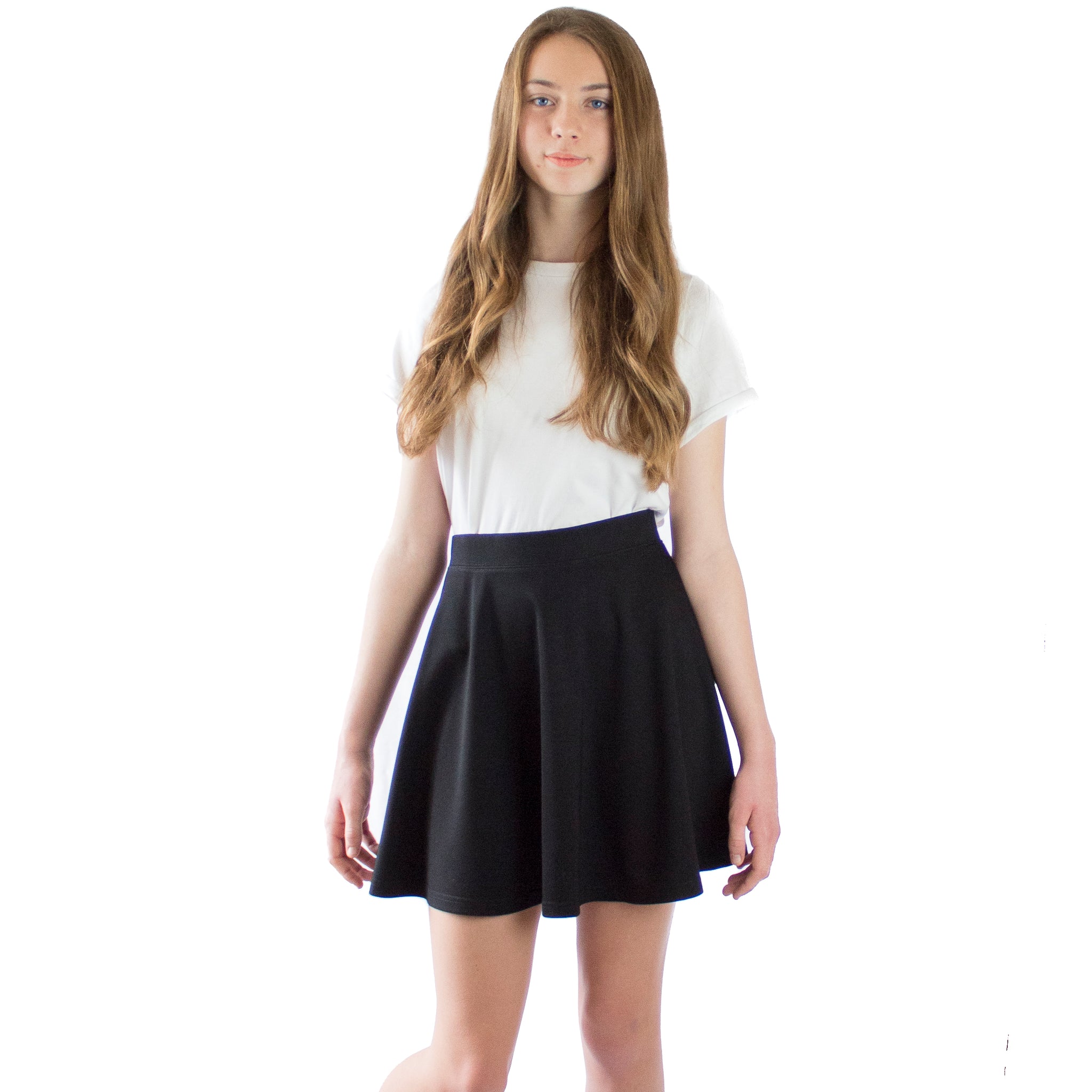 LACHERE Black Mini Skater Skirts - Premium Jersey - Luxurious Craftsmanship  - Size 4, 6, 8, 10, 12, 14