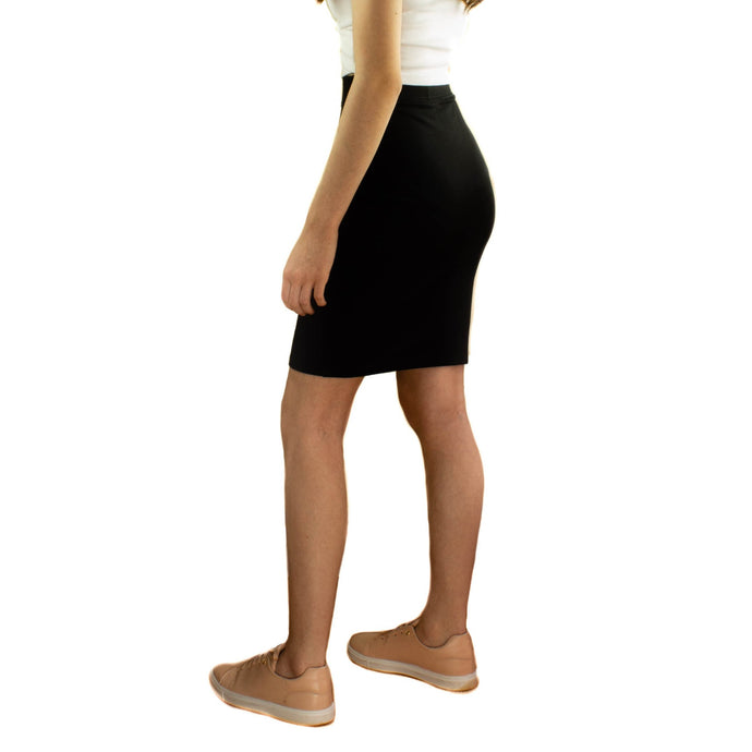 Black Pencil Skirts tube bodycon school work business size 4 6 8 10 12 14 jersey elasticated waist stretch Lachere